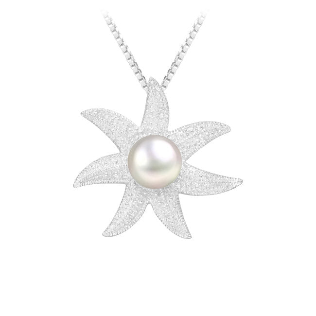 Starfish Freshwater Pearl & Sterling Silver Pendant