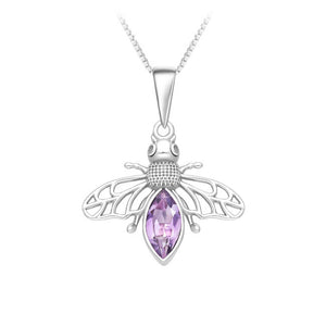 Bee Sterling Silver Pendant with Amethyst