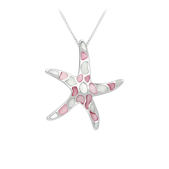 Starfish Sterling Silver and Pink Mother of Pearl Pendant