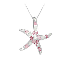 Starfish Sterling Silver Pendant with Pink Mother of Pearl