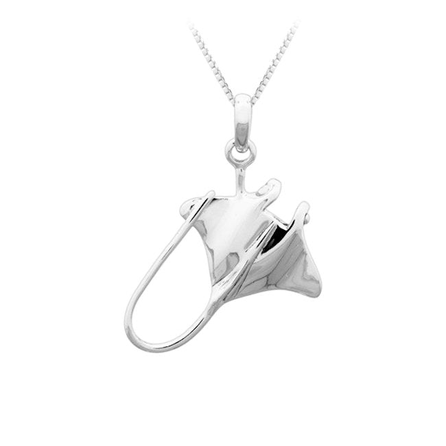 Manta Ray Sterling Silver Pendant