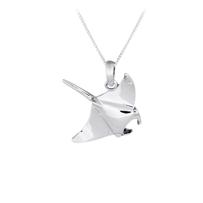 Manta Ray Sterling Silver Pendant