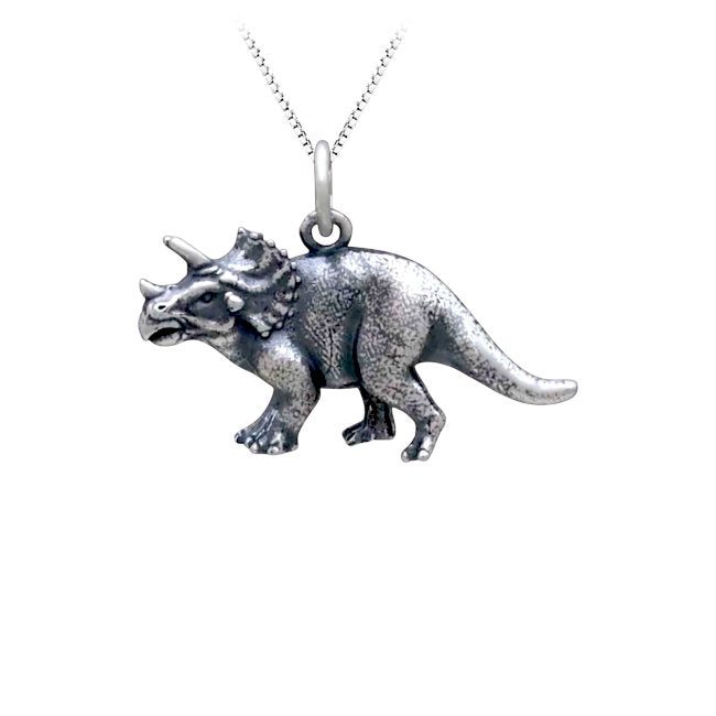 Triceratops Dinosaur Sterling Silver Pendant