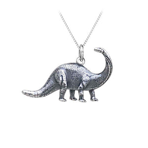 Brontosaurus Dinosaur Sterling Silver Pendant