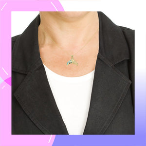Whale Tail 18kt Gold Vermeil Abalone Pendant modelled