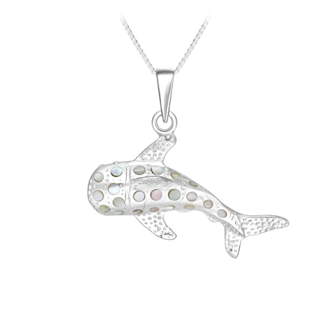 Whale Shark Sterling Silver and Mother of Pearl Pendant