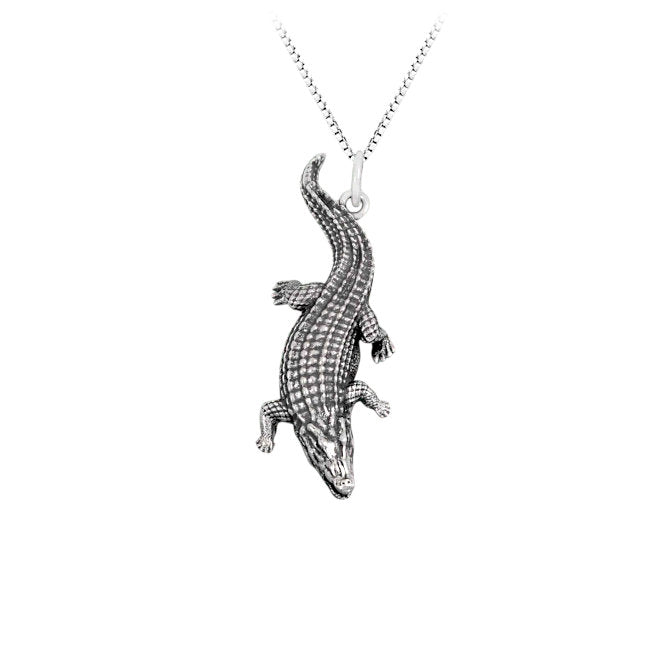 Alligator Sterling Silver Pendant