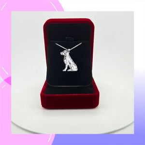 Labrador Retriever Dog Sterling Silver Pendant presented in a gift box