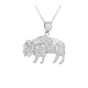 Bison Sterling Silver Pendant