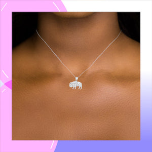 Bison Sterling Silver Pendant modelled