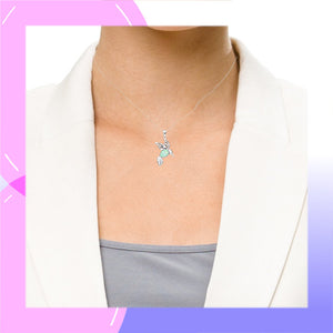 Hummingbird Sterling Silver with Chalcedony Pendant modelled