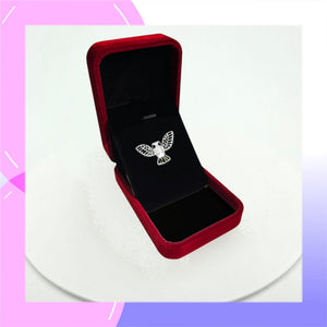 Owl Sterling Silver with Mother of Pearl Pendant Brooch combo presented in a gift box