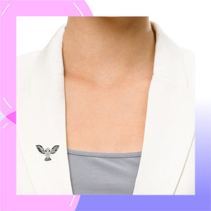 Owl Sterling Silver with Mother of Pearl Pendant Brooch combo modelled