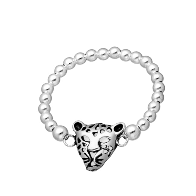 Tiger Sterling Silver Stretch Ring