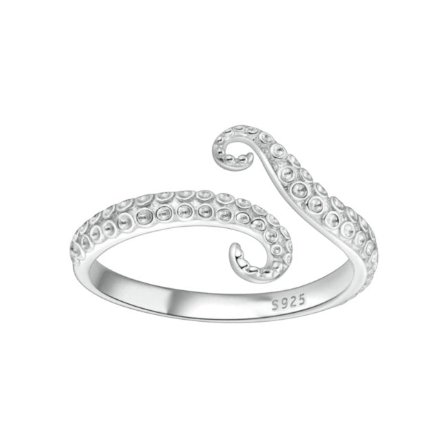 Octopus Tentacles Sterling Silver adjustable Ring