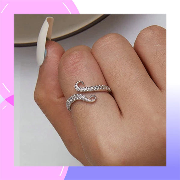 Octopus Tentacles Sterling Silver adjustable Ring Australia | Julmar 4 Her