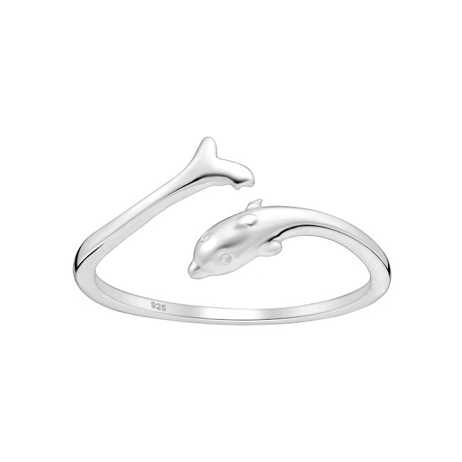 Dolphin Sterling Silver adjustable Ring