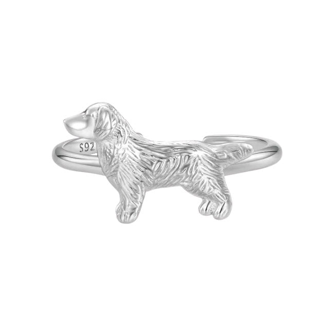Labrador Retriever Dog Sterling Silver adjustable Ring
