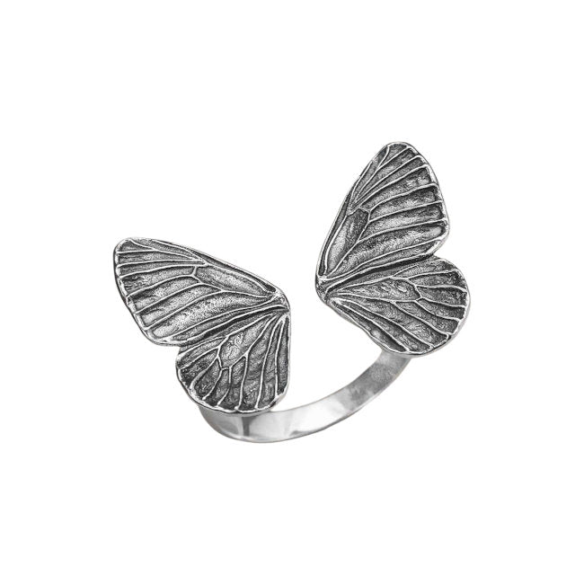Butterfly Wings Sterling Silver adjustable Ring
