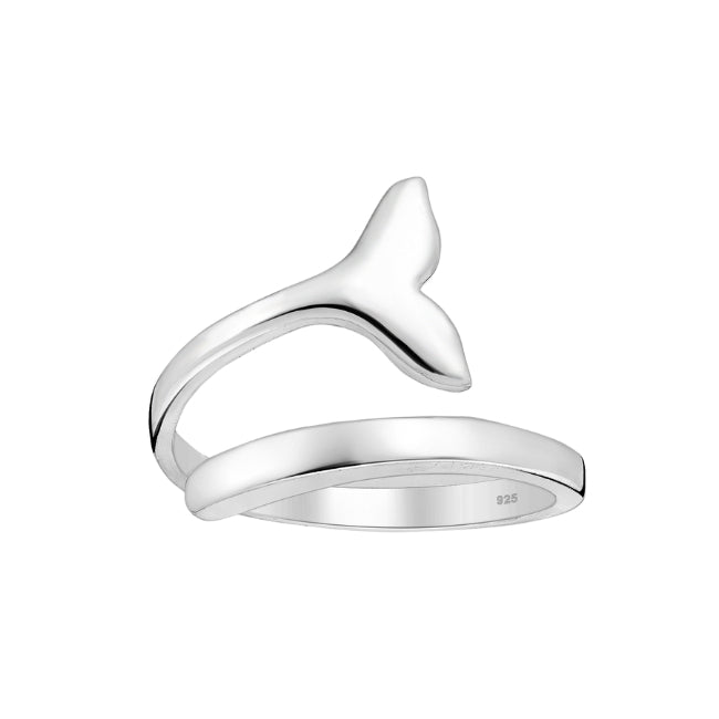 Whale Tail Sterling Silver adjustable Ring