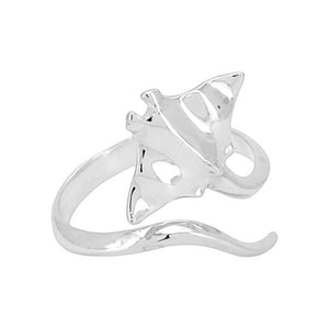 Manta Ray Sterling Silver adjustable Ring