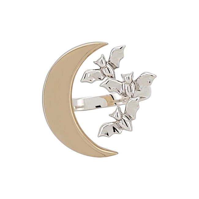 Bat Cluster Sterling Silver & Bronze adjustable Ring
