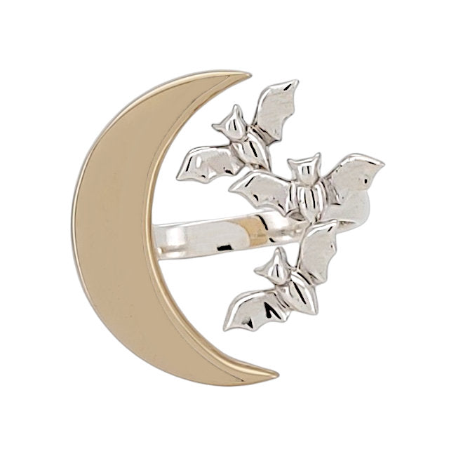 Bat Cluster Sterling Silver & Bronze adjustable Ring