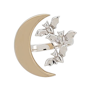 Bat Cluster Sterling Silver & Bronze adjustable Ring