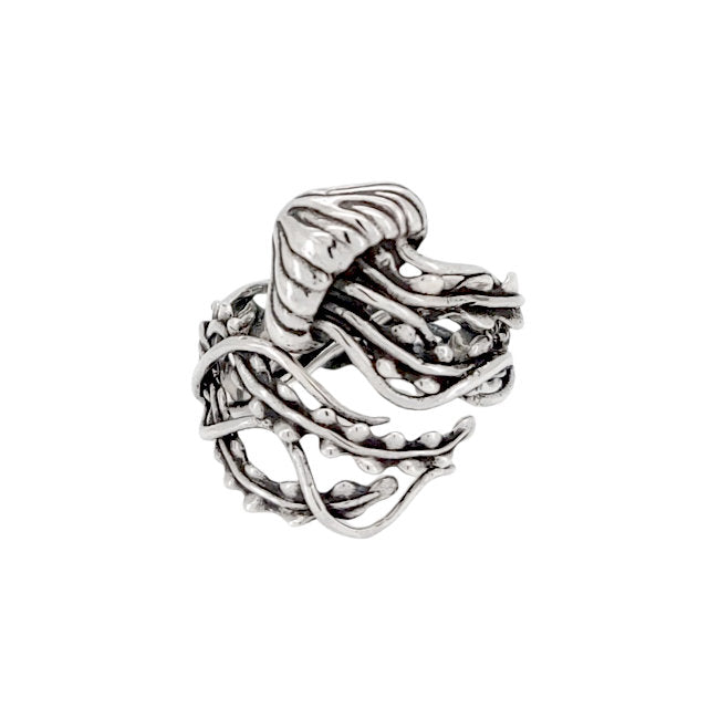 Jellyfish Sterling Silver adjustable Ring