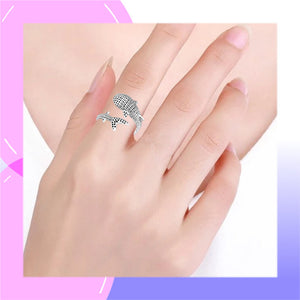 Whale Shark Sterling Silver adjustable Ring modelled