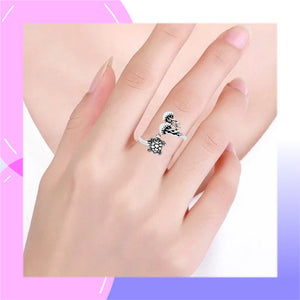 Turtle and Jellyfish Sterling Silver adjustable Ring modelled