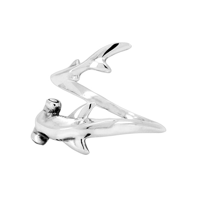 Hammerhead Shark Sterling Silver adjustable Ring