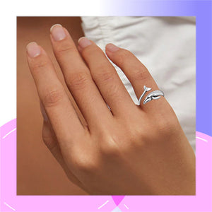 Whale Sterling Silver adjustable Ring modelled