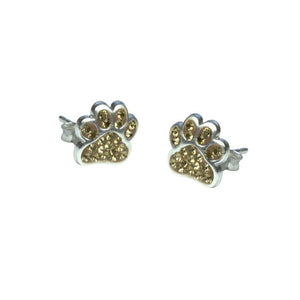 Cat Paws Sterling Silver with Swarovski Crystals stud Earrings