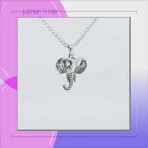 Elephant Sterling Silver Pendant with Oxidisation viewed in 3d rotation
