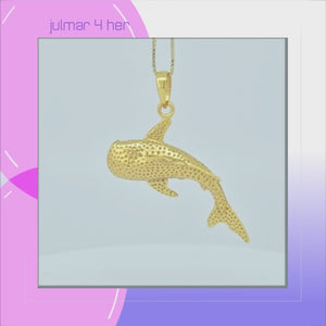 Whale Shark 18kt Gold Vermeil Sterling Silver Pendant viewed in 3d rotation
