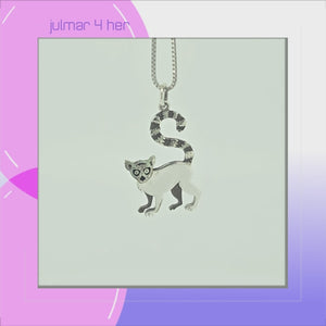 Lemur Sterling Silver Pendant viewed in 3d rotation