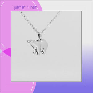 Polar Bear Sterling Silver Pendant viewed in 3d rotation