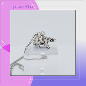 Bear Sterling Silver Pendant viewed in 3d rotation