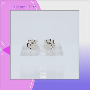 Paw Sterling Silver push-back Earrings viewed in 3d rotation