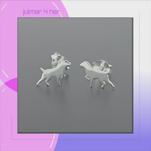 Labrador Retriever Sterling Silver stud Earrings viewed in 3d rotation