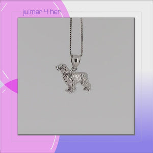 Cocker Spaniel Sterling Silver Pendant viewed in 3d rotation