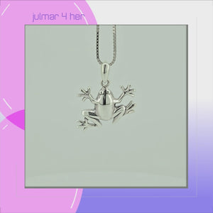 Frog Sterling Silver Pendant viewed in 3d rotation