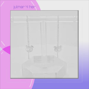 Pig threader Earrings in Sterling Silver viewed in 3d rotation