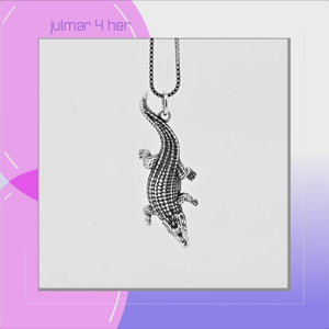 Alligator Sterling Silver Pendant viewed in 3d rotation
