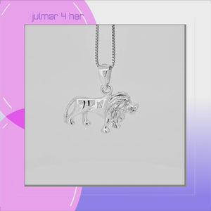 Lion Sterling Silver Pendant viewed in 3d rotation