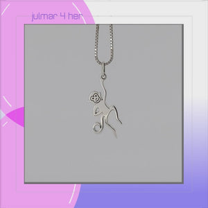 Monkey Sterling Silver Charm Pendant viewed in 3d rotation