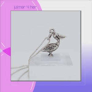 Pelican Sterling Silver Pendant viewed in 3d rotation