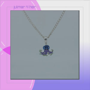 Octopus Sterling Silver plated Pendant with Enamels viewed in 3d rotation