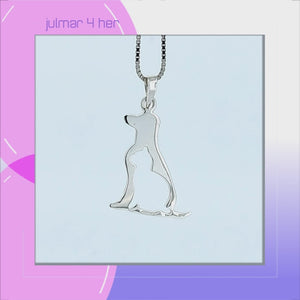 Dog & Cat Companions Sterling Silver Pendant viewed in 3d rotation